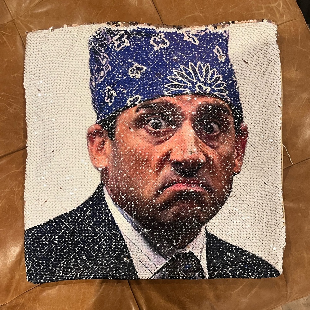 Blue Bandana Print Throw Pillow